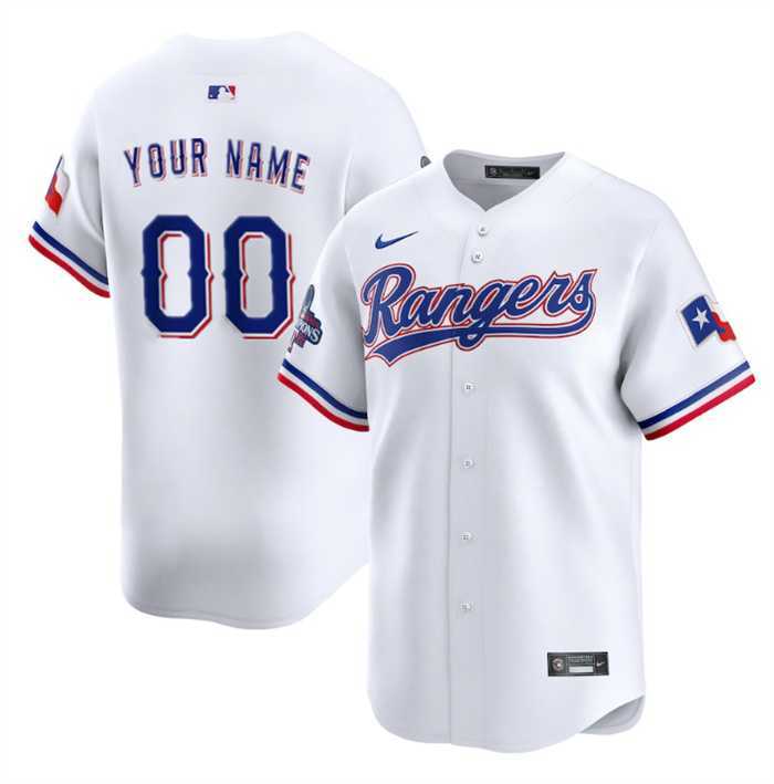 Mens Texas Rangers Active Player Custom White 2023 World Series Champions Stitched Baseball Jersey->->Custom Jersey